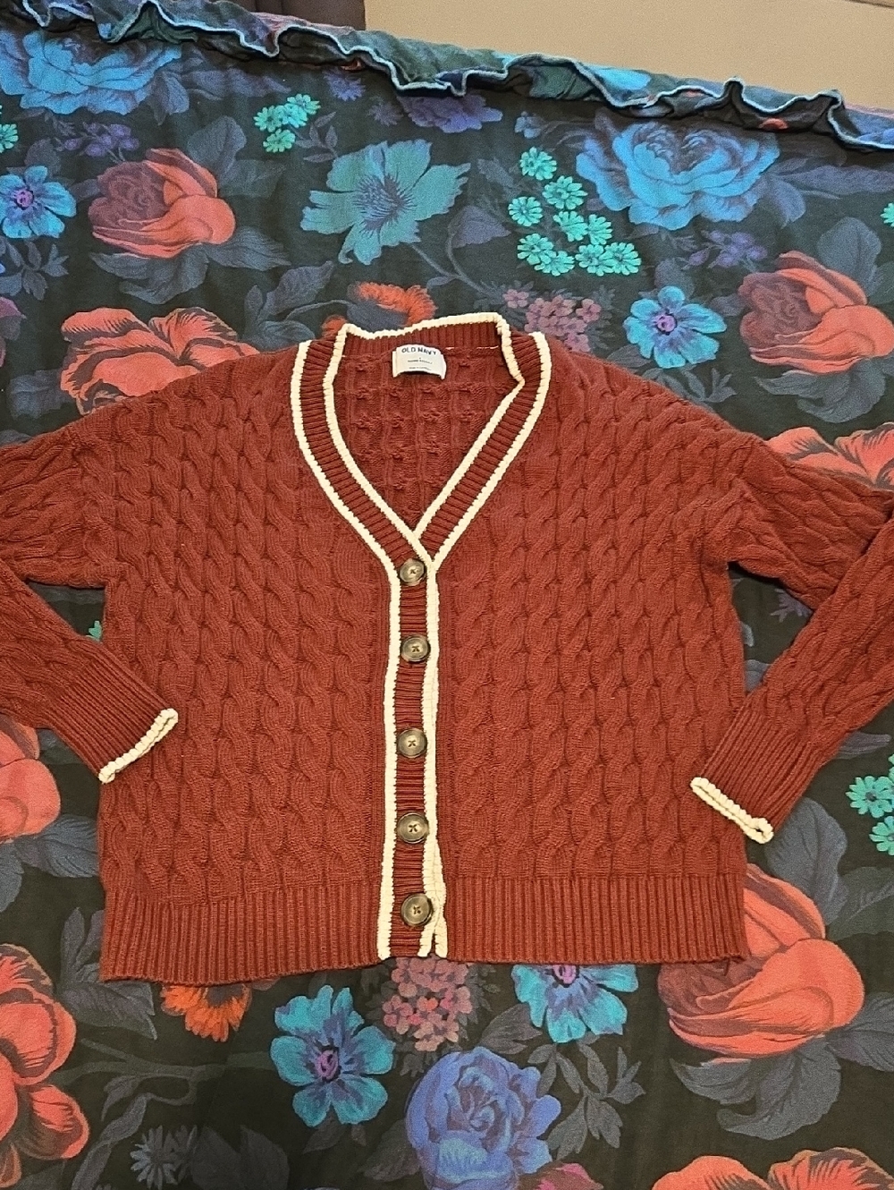 Old Navy Button Down Cardigan Wine Red